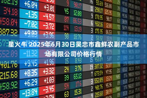 星火牛 2025年6月30日吴忠市鑫鲜农副产品市场有限公司价格行情